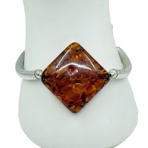 Hand Made AJ sterling silver baltic amber bracelet - GM442